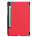 Custer Texture Horizontal Flip Leather Case with Three-folding Holder & Sleep / Wake-up Function for Galaxy Tab S6 T860 / T865(Red)