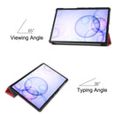 Custer Texture Horizontal Flip Leather Case with Three-folding Holder & Sleep / Wake-up Function for Galaxy Tab S6 T860 / T865(Red)