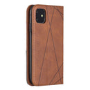 Rhombus Texture Horizontal Flip Magnetic Leather Case with Holder & Card Slots & Wallet For iPhone 11(Brown)