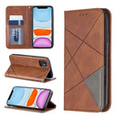 Rhombus Texture Horizontal Flip Magnetic Leather Case with Holder & Card Slots & Wallet For iPhone 11(Brown)