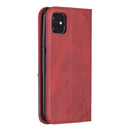 Rhombus Texture Horizontal Flip Magnetic Leather Case with Holder & Card Slots & Wallet For iPhone 11(Red)