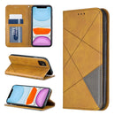 Rhombus Texture Horizontal Flip Magnetic Leather Case with Holder & Card Slots & Wallet For iPhone 11(Yellow)