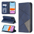 Rhombus Texture Horizontal Flip Magnetic Leather Case with Holder & Card Slots & Wallet For iPhone 11(Blue)
