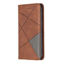 Rhombus Texture Horizontal Flip Magnetic Leather Case with Holder & Card Slots & Wallet For iPhone SE 2020 & 8 & 7(Brown)