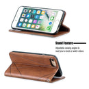 Rhombus Texture Horizontal Flip Magnetic Leather Case with Holder & Card Slots & Wallet For iPhone SE 2020 & 8 & 7(Brown)