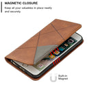 Rhombus Texture Horizontal Flip Magnetic Leather Case with Holder & Card Slots & Wallet For iPhone SE 2020 & 8 & 7(Brown)