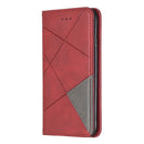 Rhombus Texture Horizontal Flip Magnetic Leather Case with Holder & Card Slots & Wallet For iPhone SE 2020 & 8 & 7(Red)