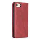 Rhombus Texture Horizontal Flip Magnetic Leather Case with Holder & Card Slots & Wallet For iPhone SE 2020 & 8 & 7(Red)
