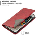 Rhombus Texture Horizontal Flip Magnetic Leather Case with Holder & Card Slots & Wallet For iPhone SE 2020 & 8 & 7(Red)