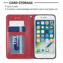 Rhombus Texture Horizontal Flip Magnetic Leather Case with Holder & Card Slots & Wallet For iPhone SE 2020 & 8 & 7(Red)