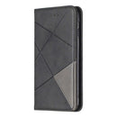 Rhombus Texture Horizontal Flip Magnetic Leather Case with Holder & Card Slots & Wallet For iPhone SE 2020 & 8 & 7(Black)