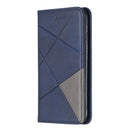 Rhombus Texture Horizontal Flip Magnetic Leather Case with Holder & Card Slots & Wallet For iPhone SE 2020 & 8 & 7(Blue)
