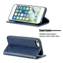 Rhombus Texture Horizontal Flip Magnetic Leather Case with Holder & Card Slots & Wallet For iPhone SE 2020 & 8 & 7(Blue)
