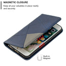 Rhombus Texture Horizontal Flip Magnetic Leather Case with Holder & Card Slots & Wallet For iPhone SE 2020 & 8 & 7(Blue)