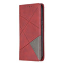 Rhombus Texture Horizontal Flip Magnetic Leather Case with Holder & Card Slots & Wallet For Nokia 4.2(Red)