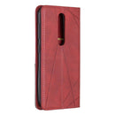 Rhombus Texture Horizontal Flip Magnetic Leather Case with Holder & Card Slots & Wallet For Nokia 4.2(Red)