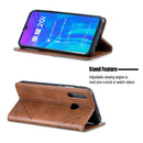 Rhombus Texture Horizontal Flip Magnetic Leather Case with Holder & Card Slots For Huawei P Smart+ 2019 / Honor 10i (Honor 20 lite)(Brown)