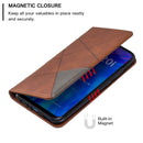 Rhombus Texture Horizontal Flip Magnetic Leather Case with Holder & Card Slots For Huawei P Smart+ 2019 / Honor 10i (Honor 20 lite)(Brown)