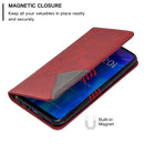 Rhombus Texture Horizontal Flip Magnetic Leather Case with Holder & Card Slots For Huawei P Smart+ 2019 / Honor 10i (Honor 20 lite)(Red)