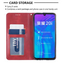 Rhombus Texture Horizontal Flip Magnetic Leather Case with Holder & Card Slots For Huawei P Smart+ 2019 / Honor 10i (Honor 20 lite)(Red)