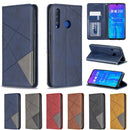 Rhombus Texture Horizontal Flip Magnetic Leather Case with Holder & Card Slots For Huawei P Smart+ 2019 / Honor 10i (Honor 20 lite)(Red)