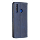 Rhombus Texture Horizontal Flip Magnetic Leather Case with Holder & Card Slots For Huawei P Smart+ 2019 / Honor 10i (Honor 20 lite)(Blue)