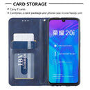 Rhombus Texture Horizontal Flip Magnetic Leather Case with Holder & Card Slots For Huawei P Smart+ 2019 / Honor 10i (Honor 20 lite)(Blue)