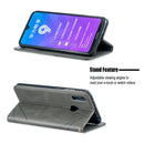 Rhombus Texture Horizontal Flip Magnetic Leather Case with Holder & Card Slots For Huawei Y7 (2019) / Y7 Prime (2019)(Grey)