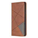 Rhombus Texture Horizontal Flip Magnetic Leather Case with Holder & Card Slots For Huawei Y7 (2019) / Y7 Prime (2019)(Brown)