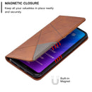 Rhombus Texture Horizontal Flip Magnetic Leather Case with Holder & Card Slots For Huawei Y7 (2019) / Y7 Prime (2019)(Brown)