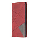 Rhombus Texture Horizontal Flip Magnetic Leather Case with Holder & Card Slots For Huawei Y7 (2019) / Y7 Prime (2019)(Red)