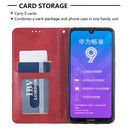 Rhombus Texture Horizontal Flip Magnetic Leather Case with Holder & Card Slots For Huawei Y7 (2019) / Y7 Prime (2019)(Red)