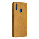 Rhombus Texture Horizontal Flip Magnetic Leather Case with Holder & Card Slots For Huawei Y7 (2019) / Y7 Prime (2019)(Yellow)