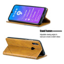 Rhombus Texture Horizontal Flip Magnetic Leather Case with Holder & Card Slots For Huawei Y7 (2019) / Y7 Prime (2019)(Yellow)