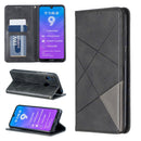 Rhombus Texture Horizontal Flip Magnetic Leather Case with Holder & Card Slots For Huawei Y7 (2019) / Y7 Prime (2019)(Black)