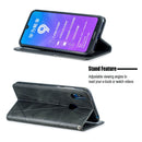Rhombus Texture Horizontal Flip Magnetic Leather Case with Holder & Card Slots For Huawei Y7 (2019) / Y7 Prime (2019)(Black)
