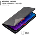 Rhombus Texture Horizontal Flip Magnetic Leather Case with Holder & Card Slots For Huawei Y7 (2019) / Y7 Prime (2019)(Black)
