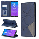 Rhombus Texture Horizontal Flip Magnetic Leather Case with Holder & Card Slots For Huawei Y7 (2019) / Y7 Prime (2019)(Blue)
