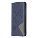 Rhombus Texture Horizontal Flip Magnetic Leather Case with Holder & Card Slots For Huawei Y7 (2019) / Y7 Prime (2019)(Blue)