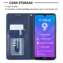 Rhombus Texture Horizontal Flip Magnetic Leather Case with Holder & Card Slots For Huawei Y7 (2019) / Y7 Prime (2019)(Blue)