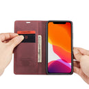 CaseMe-013 Multifunctional Horizontal Flip Leather Case with Card Slot & Holder & Wallet for iPhone 11 Pro(Wine)