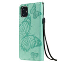 Pressed Printing Butterfly Pattern Horizontal Flip PU Leather Case with Holder & Card Slots & Wallet & Lanyard For iPhone 11(Green)