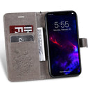 Pressed Printing Butterfly Pattern Horizontal Flip PU Leather Case with Holder & Card Slots & Wallet & Lanyard For iPhone 11(Grey)
