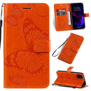 Pressed Printing Butterfly Pattern Horizontal Flip PU Leather Case with Holder & Card Slots & Wallet & Lanyard For iPhone 11(Orange)