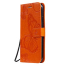 Pressed Printing Butterfly Pattern Horizontal Flip PU Leather Case with Holder & Card Slots & Wallet & Lanyard For iPhone 11(Orange)