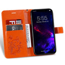Pressed Printing Butterfly Pattern Horizontal Flip PU Leather Case with Holder & Card Slots & Wallet & Lanyard For iPhone 11(Orange)