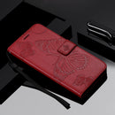 Pressed Printing Butterfly Pattern Horizontal Flip PU Leather Case with Holder & Card Slots & Wallet & Lanyard For iPhone 11(Red)