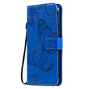 Pressed Printing Butterfly Pattern Horizontal Flip PU Leather Case with Holder & Card Slots & Wallet & Lanyard For iPhone 11(Blue)