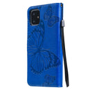 Pressed Printing Butterfly Pattern Horizontal Flip PU Leather Case with Holder & Card Slots & Wallet & Lanyard For iPhone 11(Blue)