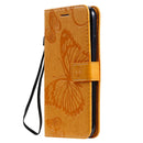 Pressed Printing Butterfly Pattern Horizontal Flip PU Leather Case with Holder & Card Slots & Wallet & Lanyard For iPhone 11(Yellow)